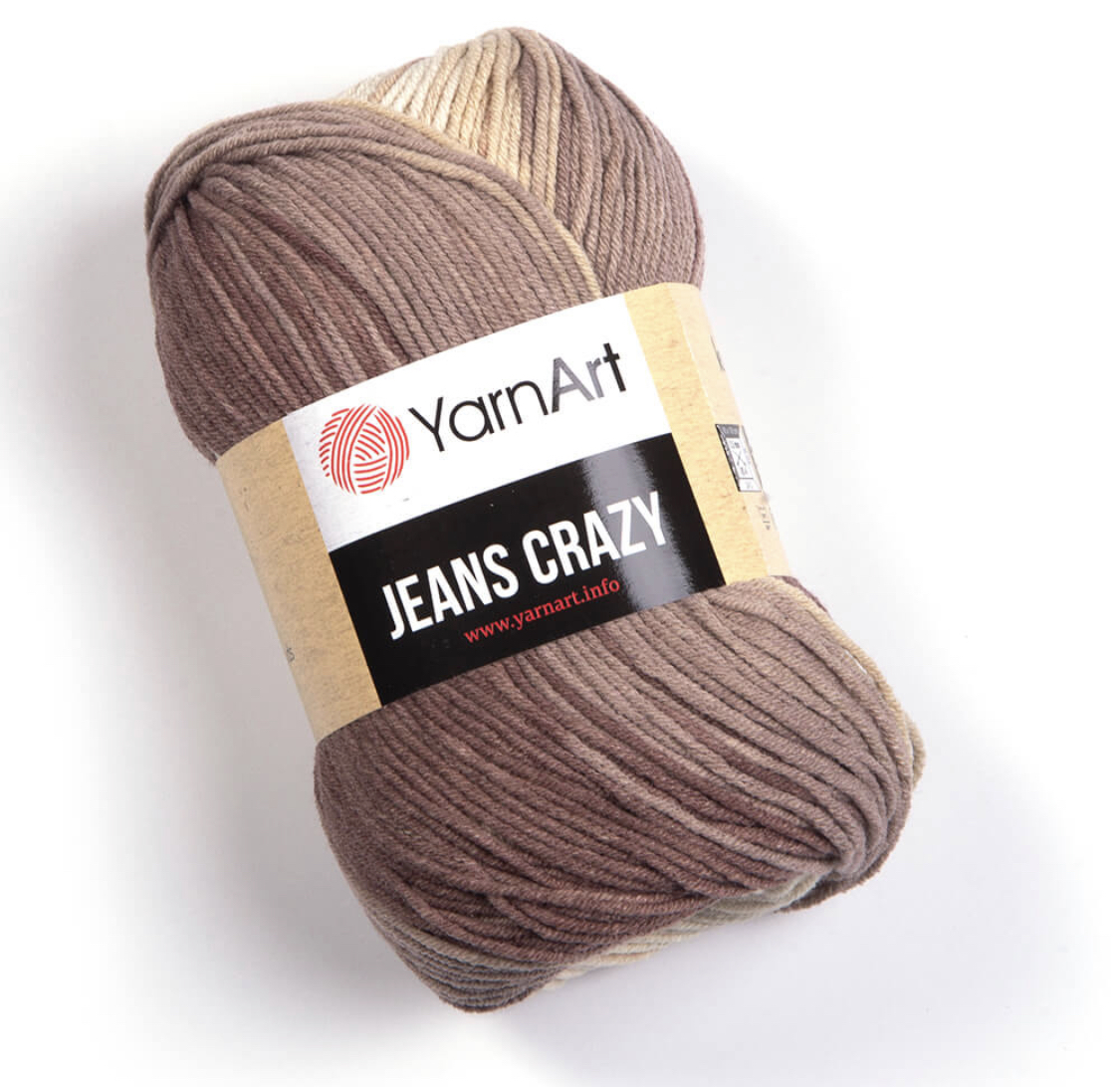 Пряжа Jeans Crazy 8201 Бежево-коричневый Yarnart 