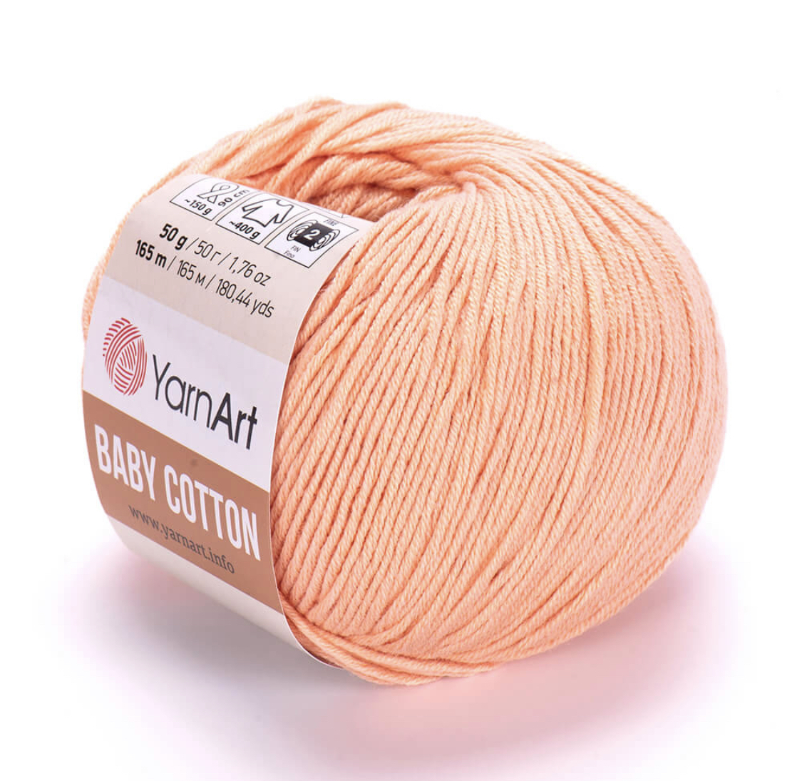 Пряжа Baby Cotton 412 персик Yarnart 