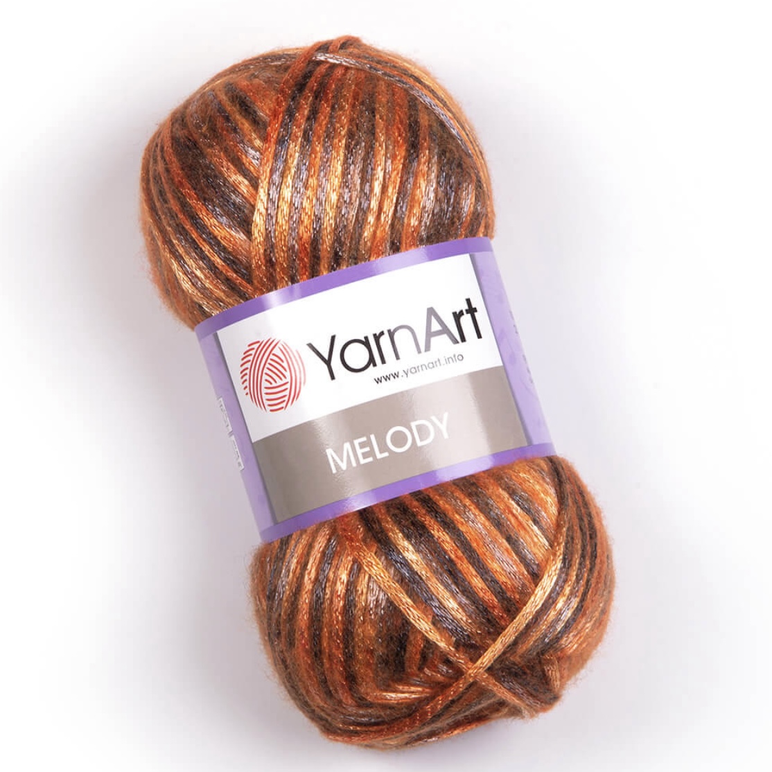 Пряжа Melody 910 Оранж-Т.Коричневый Yarnart 
