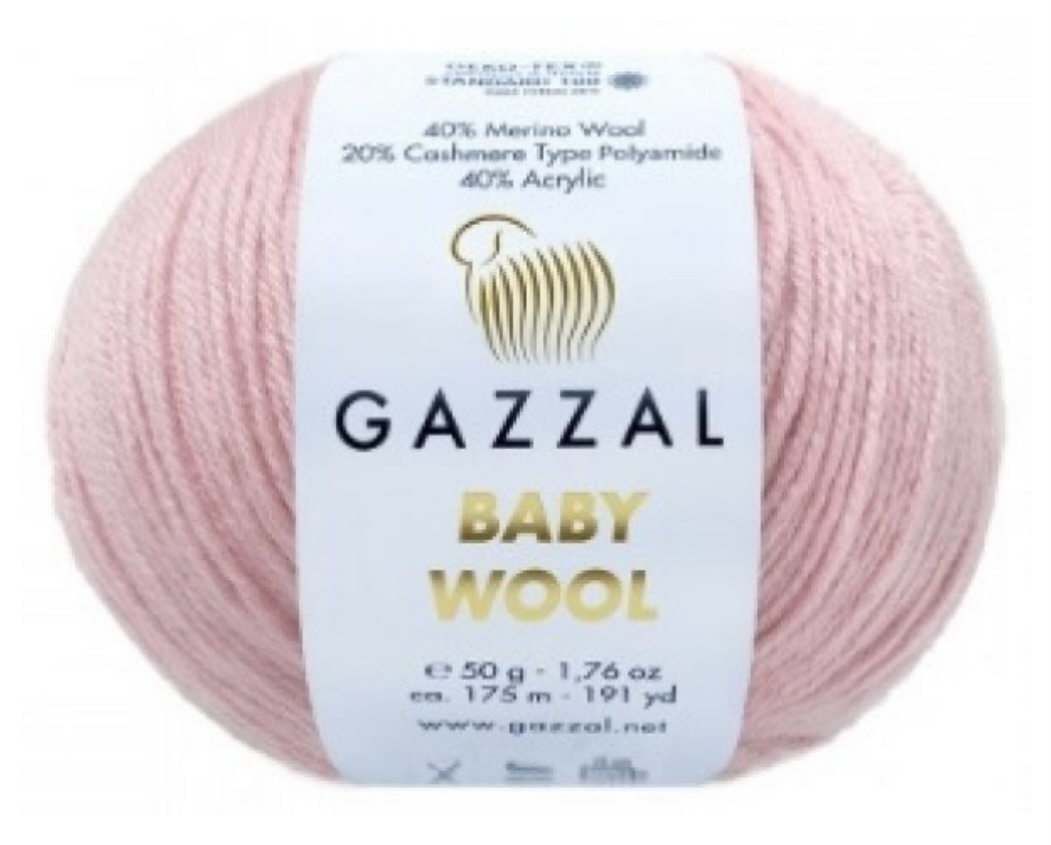 Пряжа Baby Wool 836 Светло розовый Gazzal 
