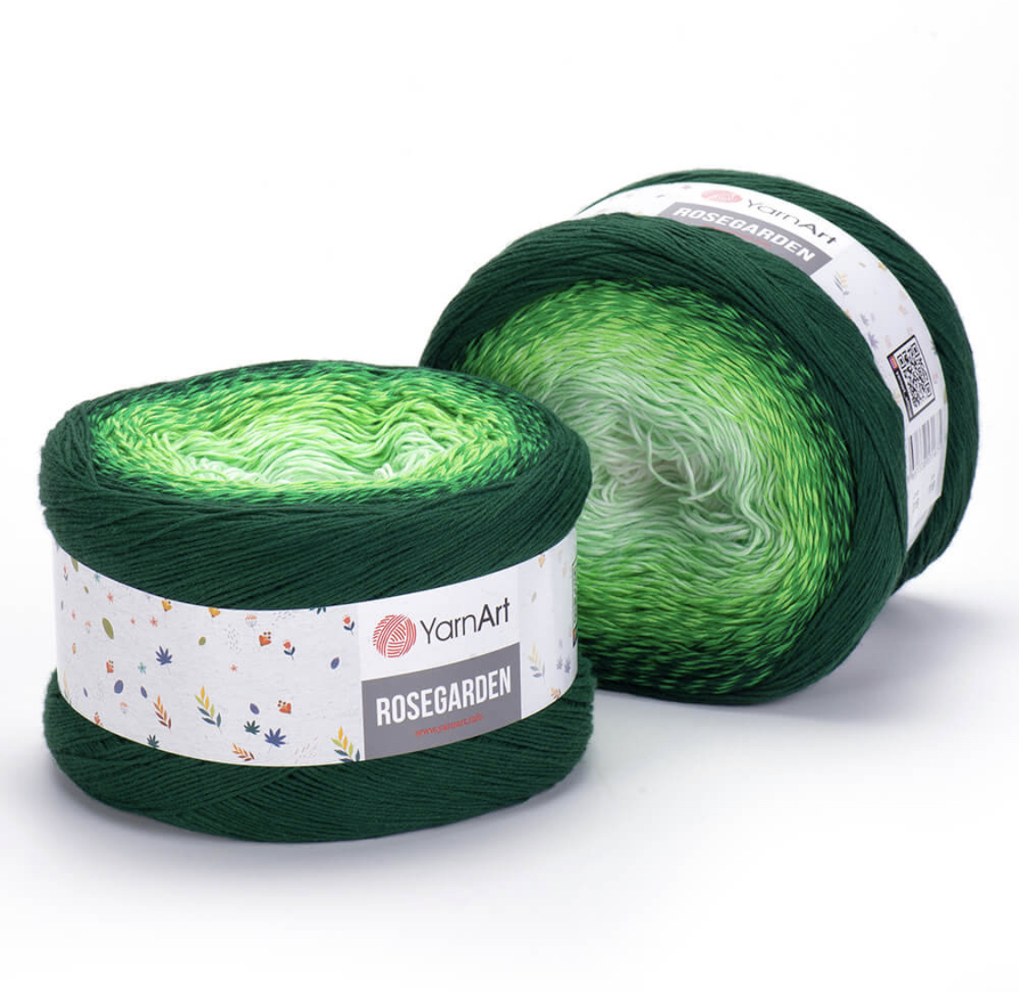 Пряжа Rosegarden 319 зел/св.зелен. Yarnart 