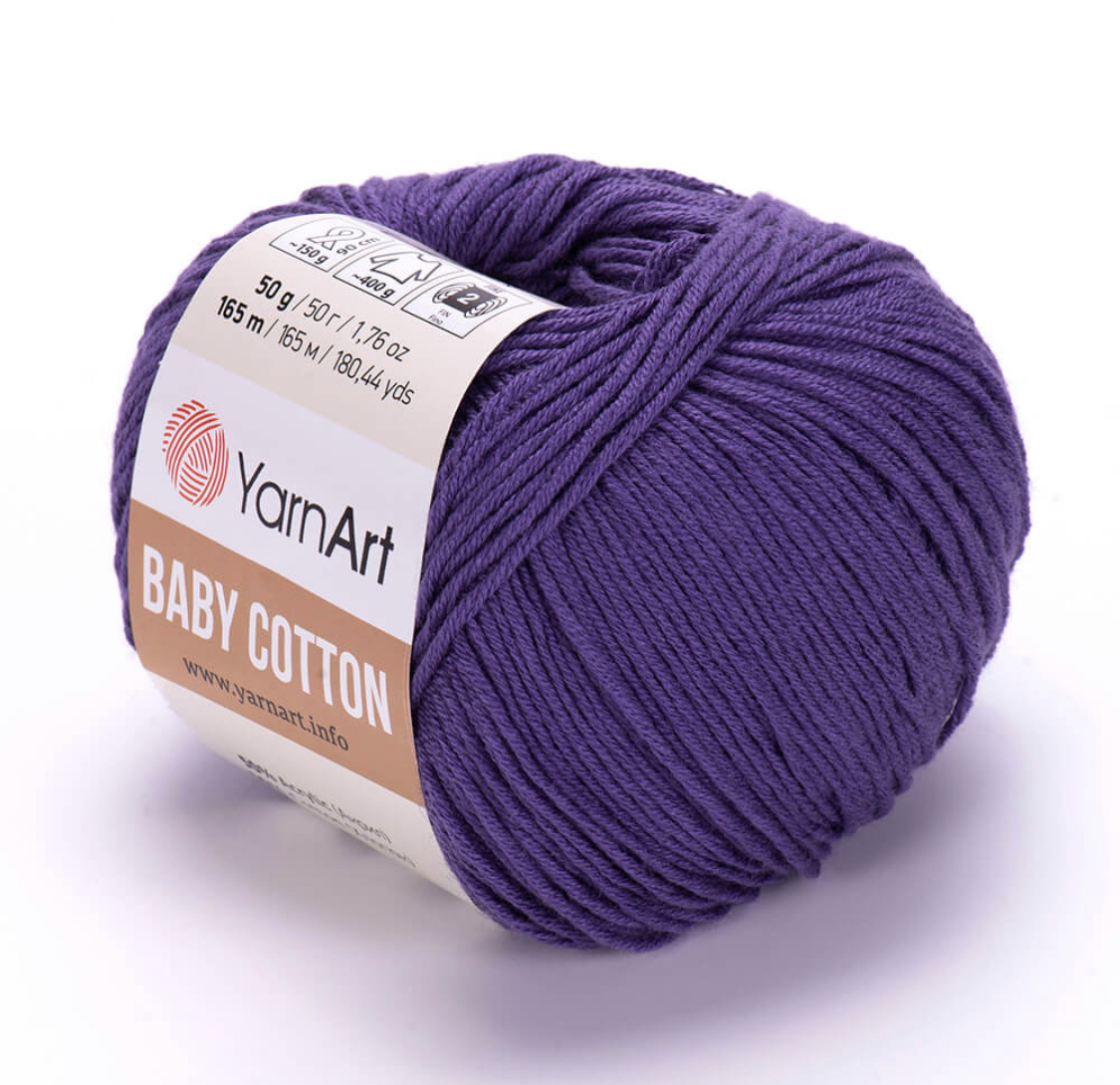 Пряжа Baby Cotton 455 Фиалка Yarnart 