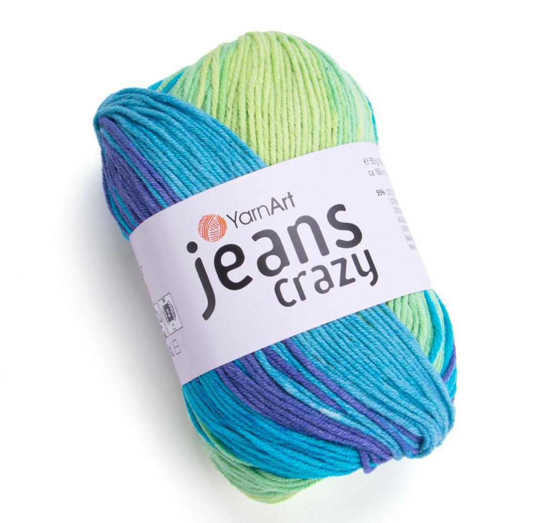 Пряжа Jeans Crazy 8218 св. сал/гол/бир Yarnart 