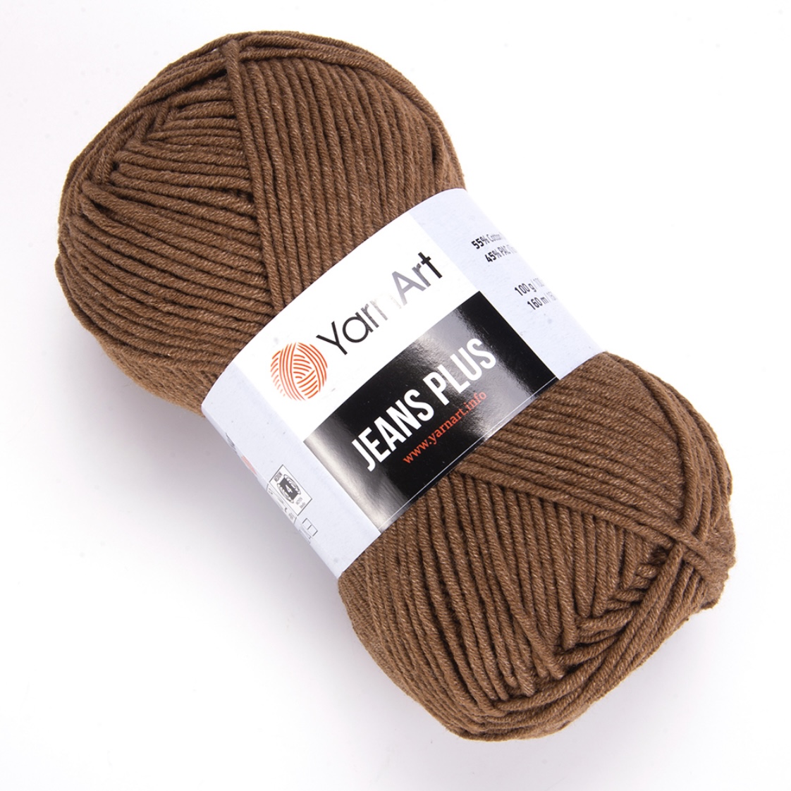 Пряжа Jeans Plus 40 Коричневый Yarnart 