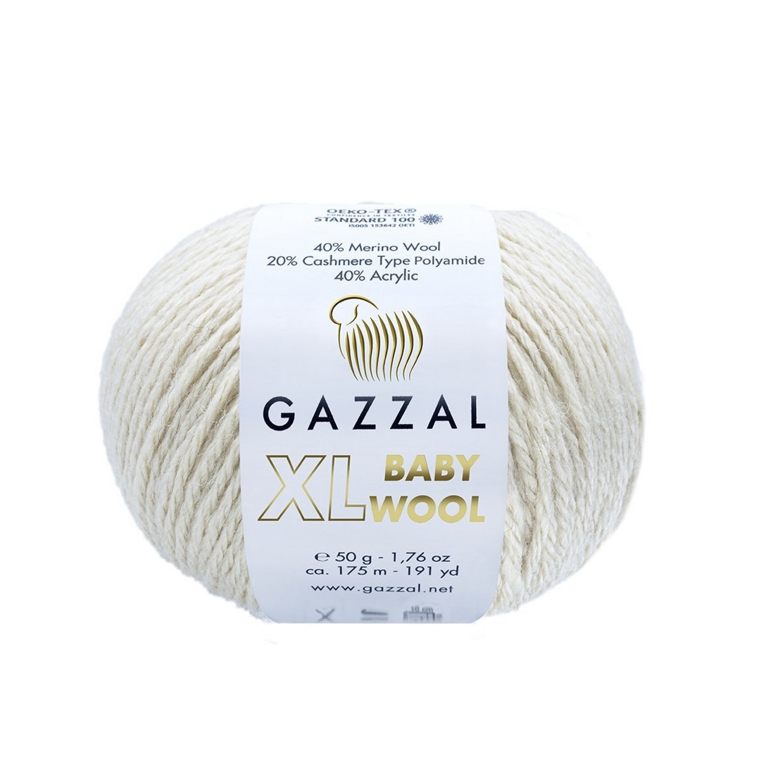 Пряжа Baby Wool XL 829 Натуральный Gazzal 