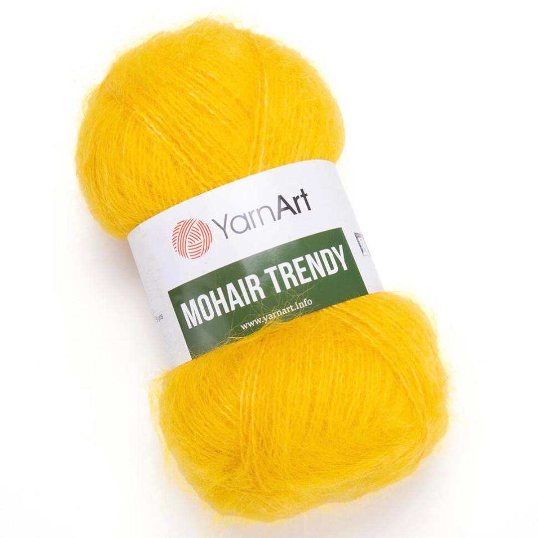 Пряжа Mohair Trendy 136 Желтый Yarnart 