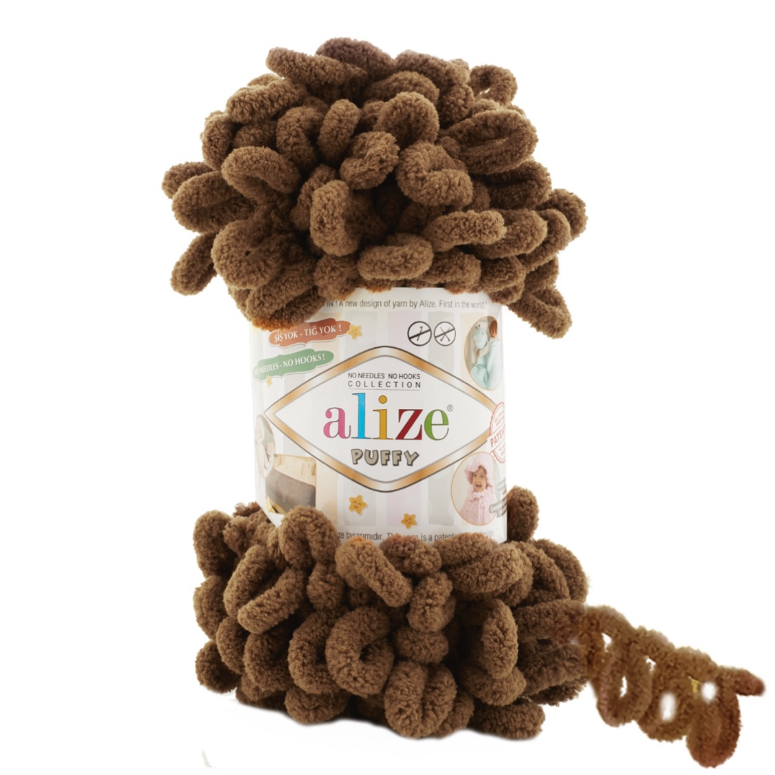Пряжа Puffy 321 Кофе мокко Alize 