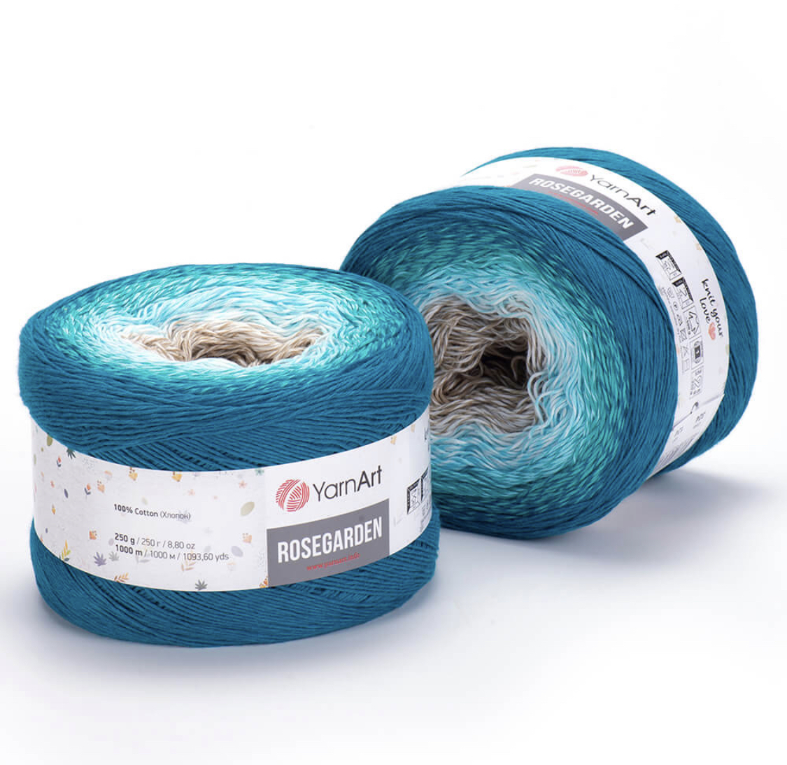 Пряжа Rosegarden 324 петроль/голуб/беж Yarnart 