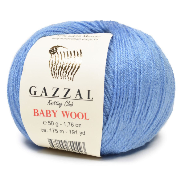 Пряжа Baby Wool 813 Голубой Gazzal 
