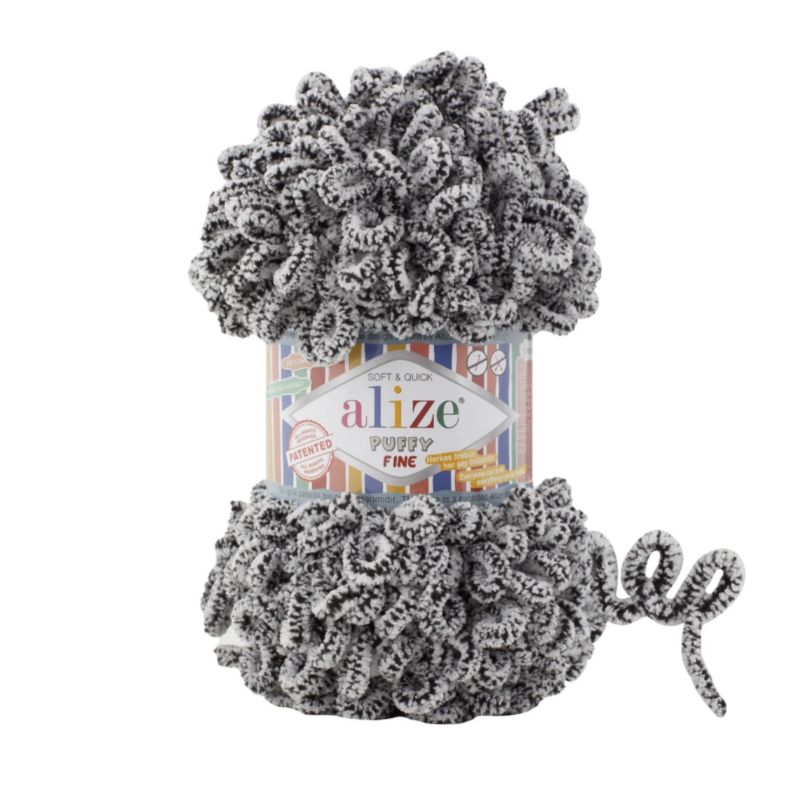 Пряжа Puffy Fine 833 Панда Alize 
