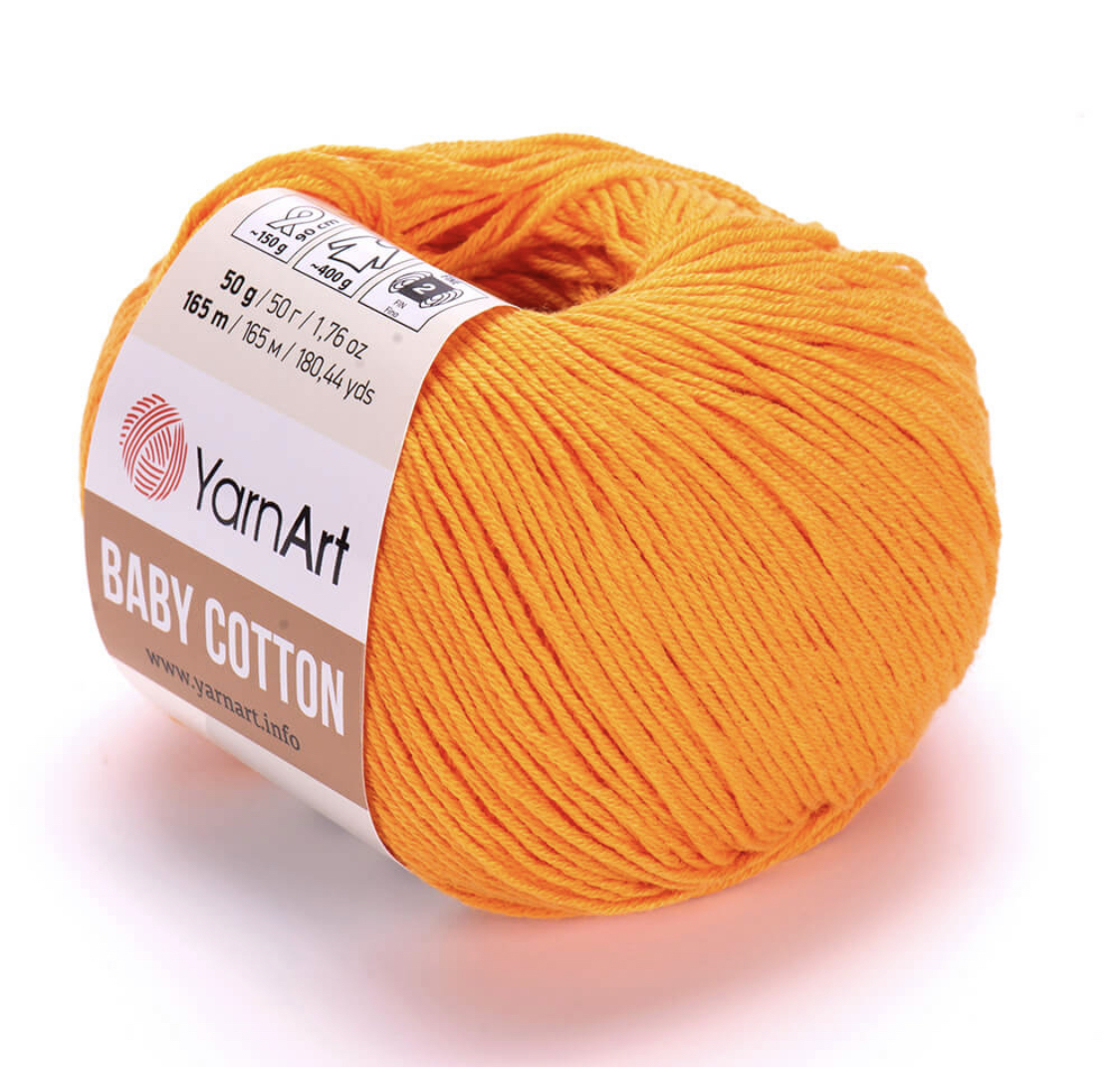 Пряжа Baby Cotton 425 Шафран Yarnart 