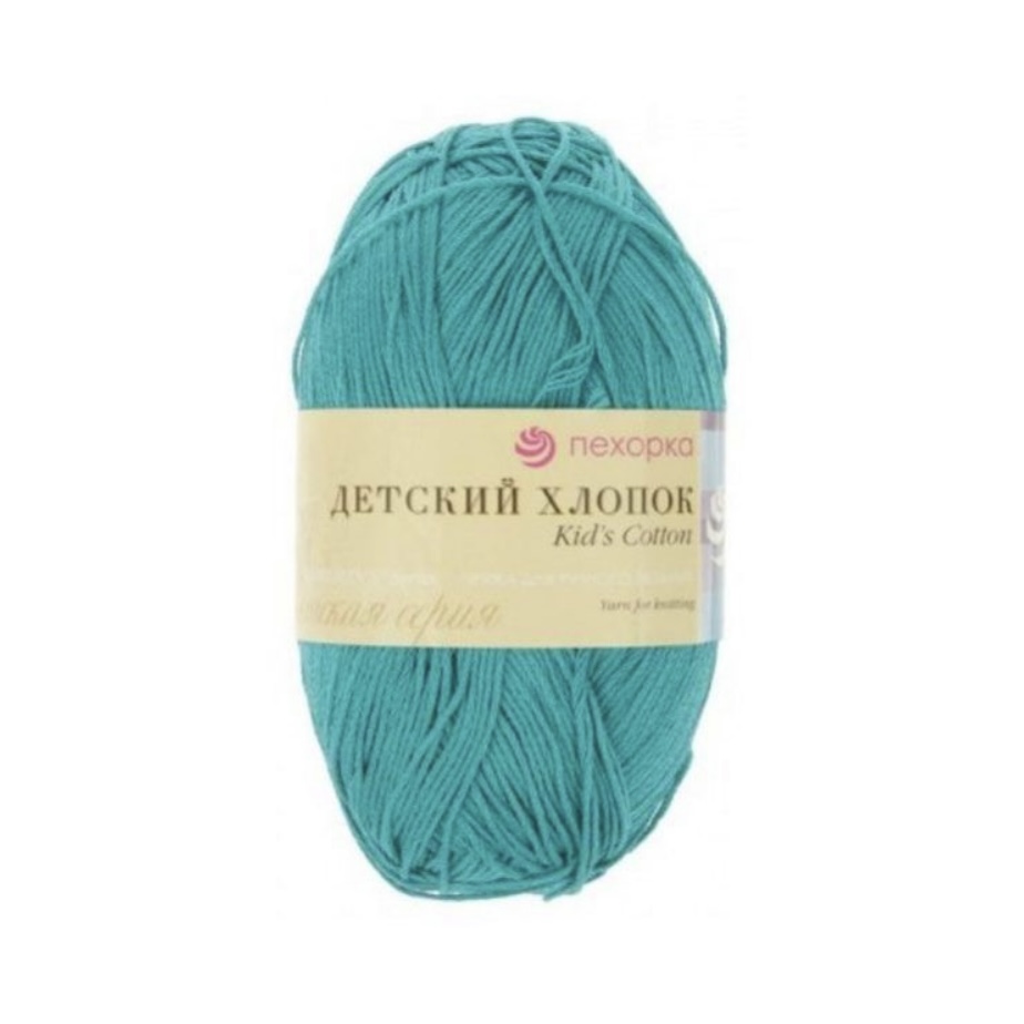 Пряжа Детский Хлопок 515 Зел.бирюза Пехорский текстиль 