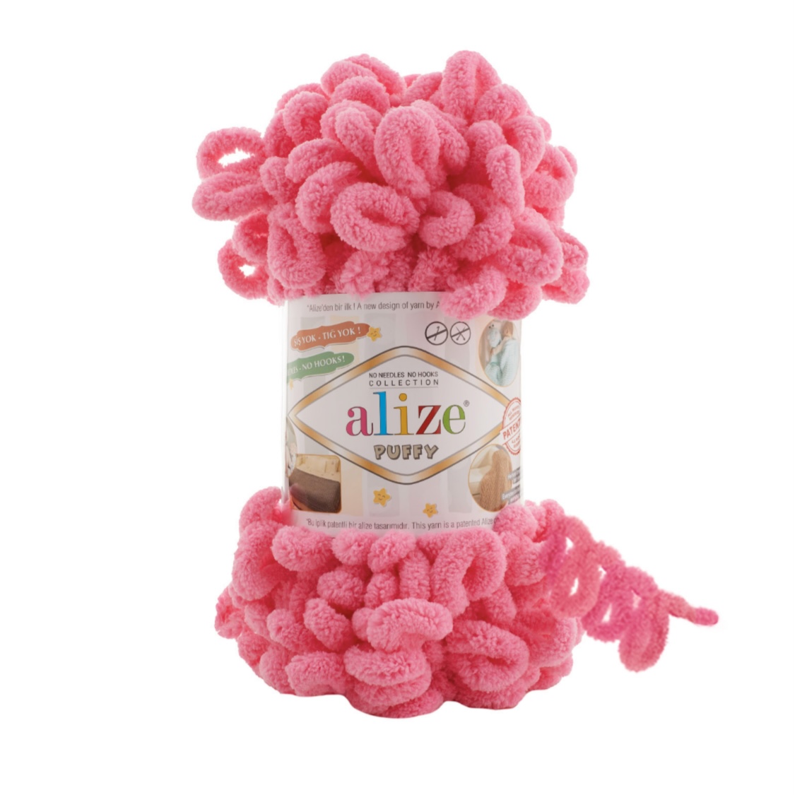 Пряжа Puffy 377 Ярко-розовый Alize 