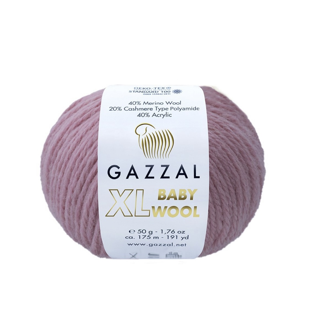 Пряжа Baby Wool XL 845 Розовая пудра Gazzal 