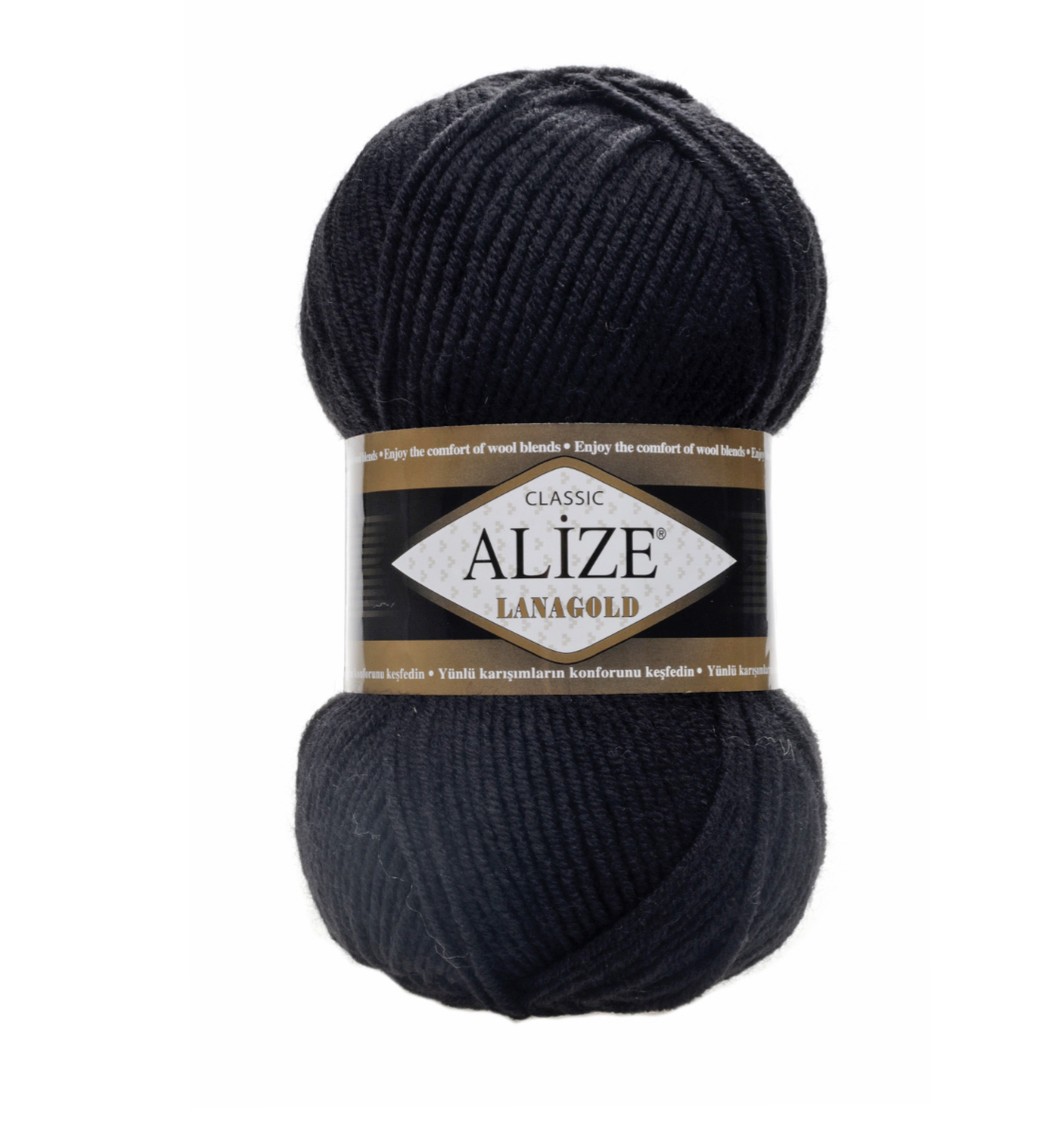 Пряжа LanaGold 60 Черный Alize 