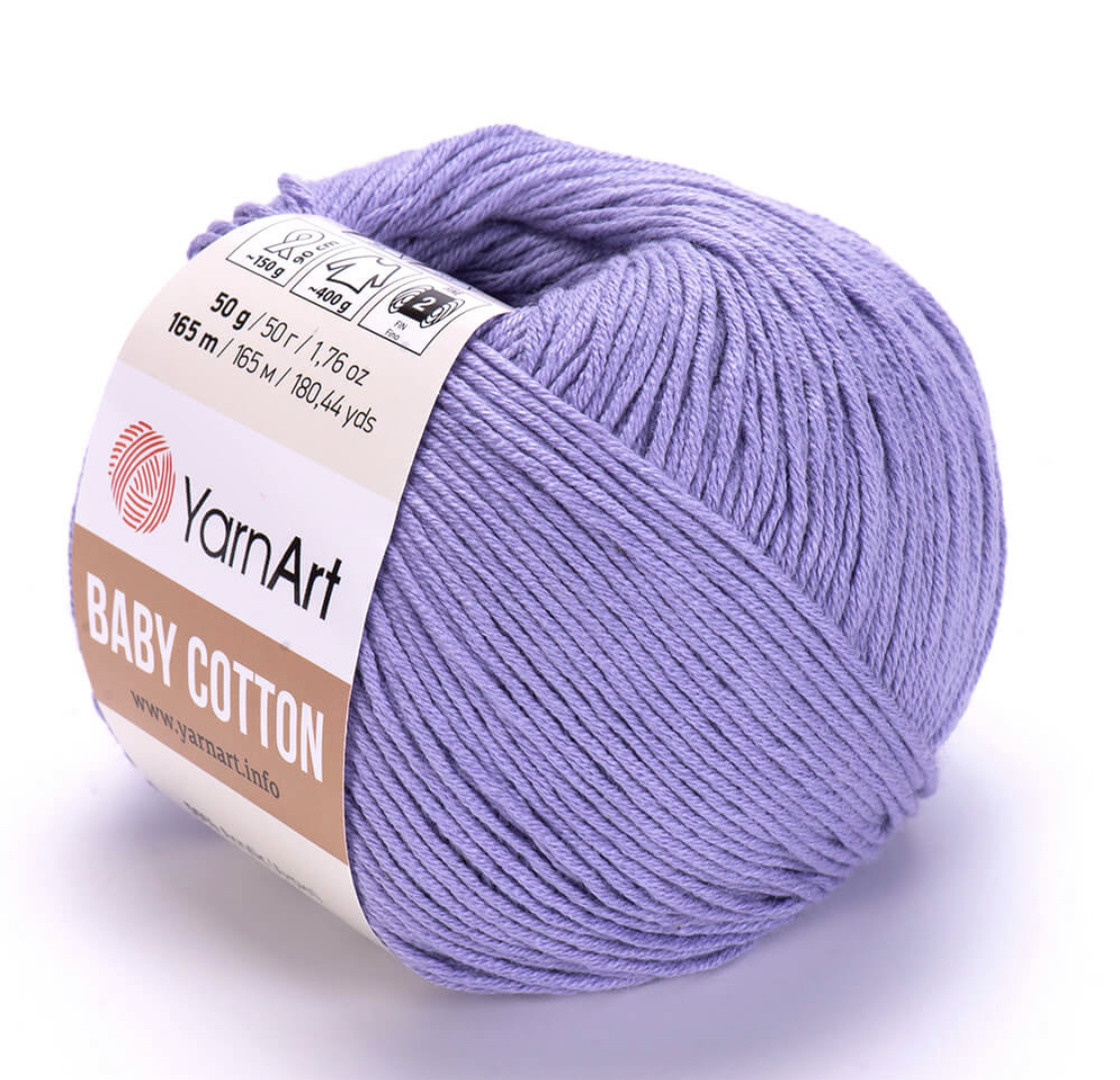 Пряжа Baby Cotton 418 сиреневый Yarnart 