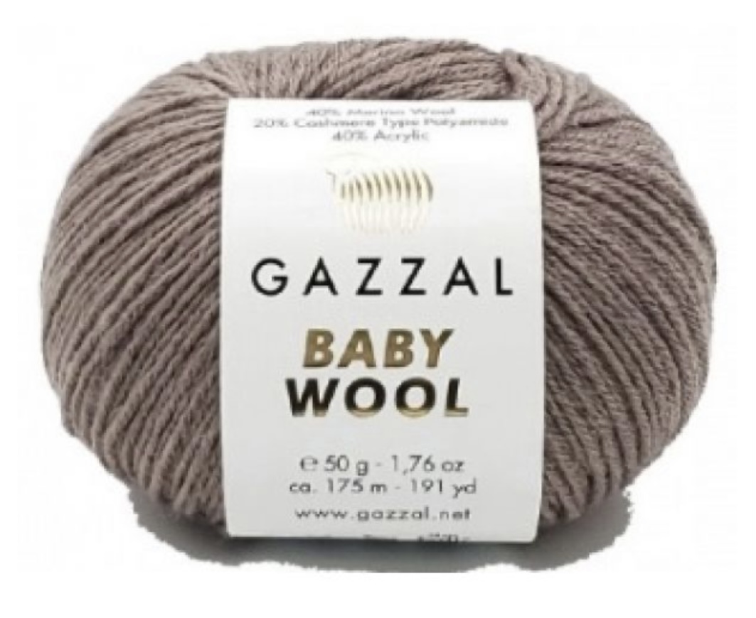 Пряжа Baby Wool 835 Молочный шоколад Gazzal 