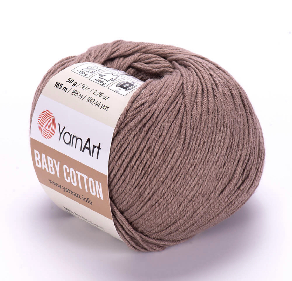 Пряжа Baby Cotton 407 Какао Yarnart 