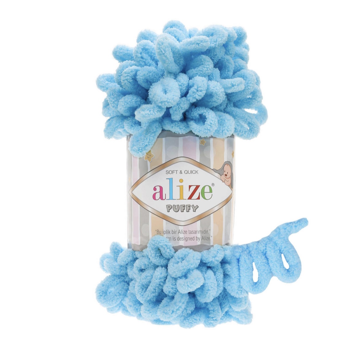Пряжа Puffy 287 Светло-голубой Alize 