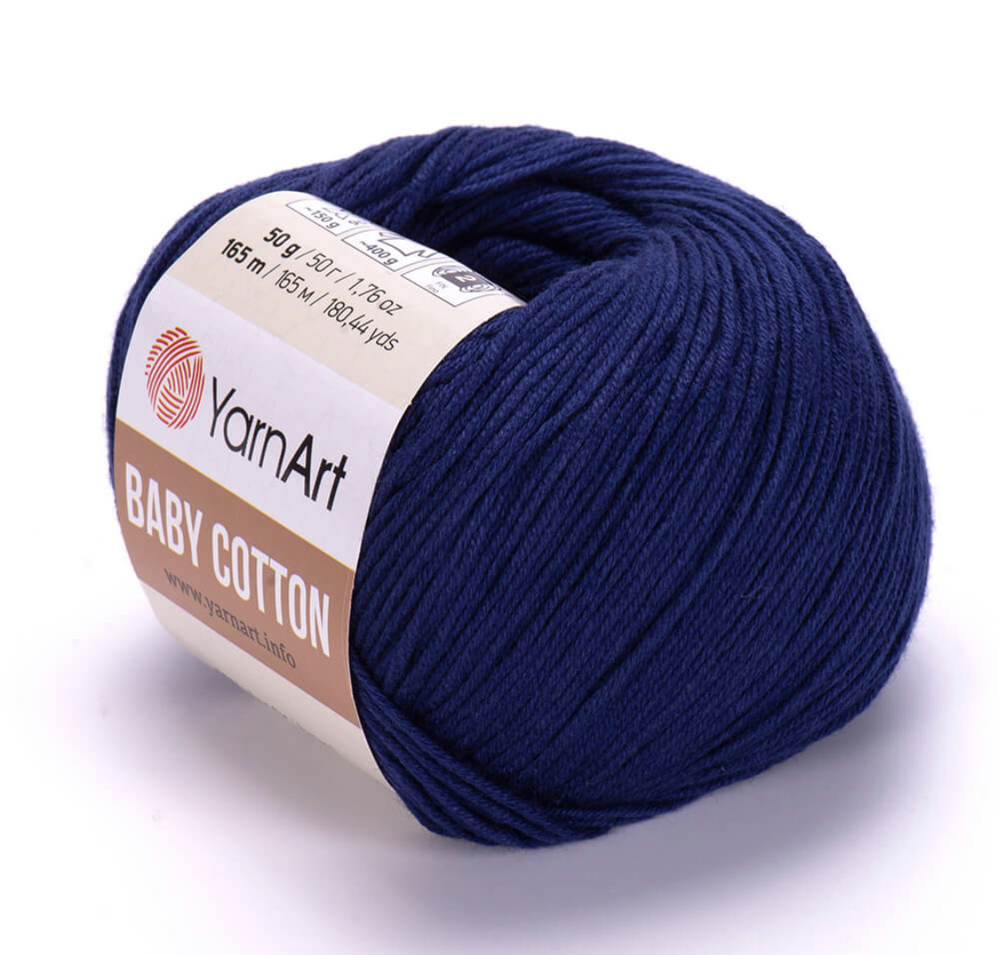 Пряжа Baby Cotton 459 Темно-синий Yarnart 