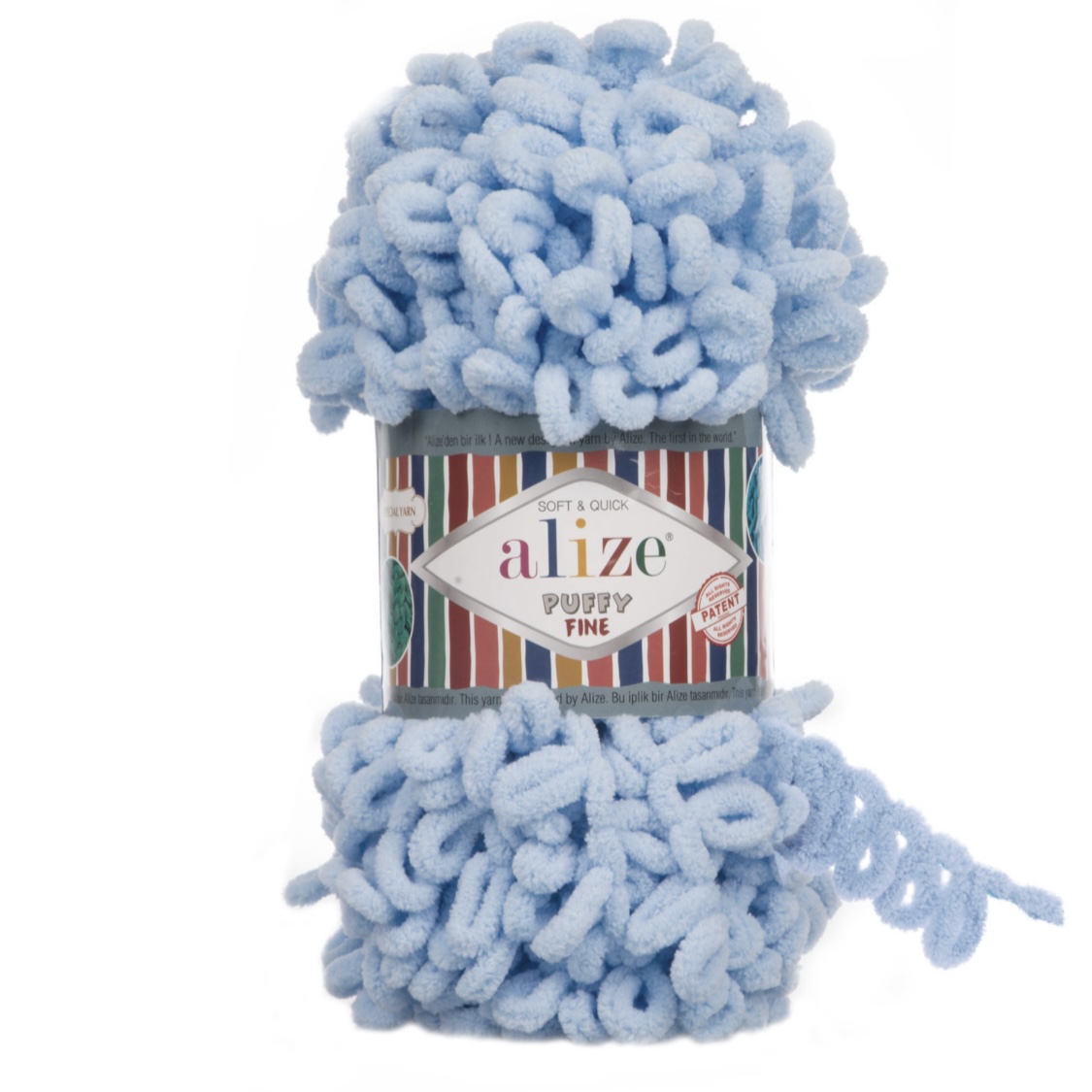 Пряжа Puffy Fine 218 Детско-голубой Alize 