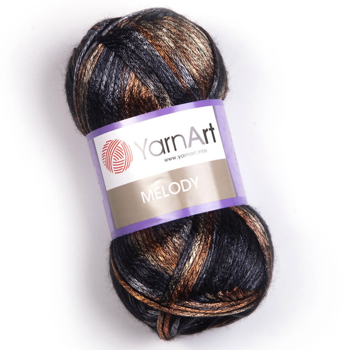 Пряжа Melody 908 Черный-Медь Меланж Yarnart 