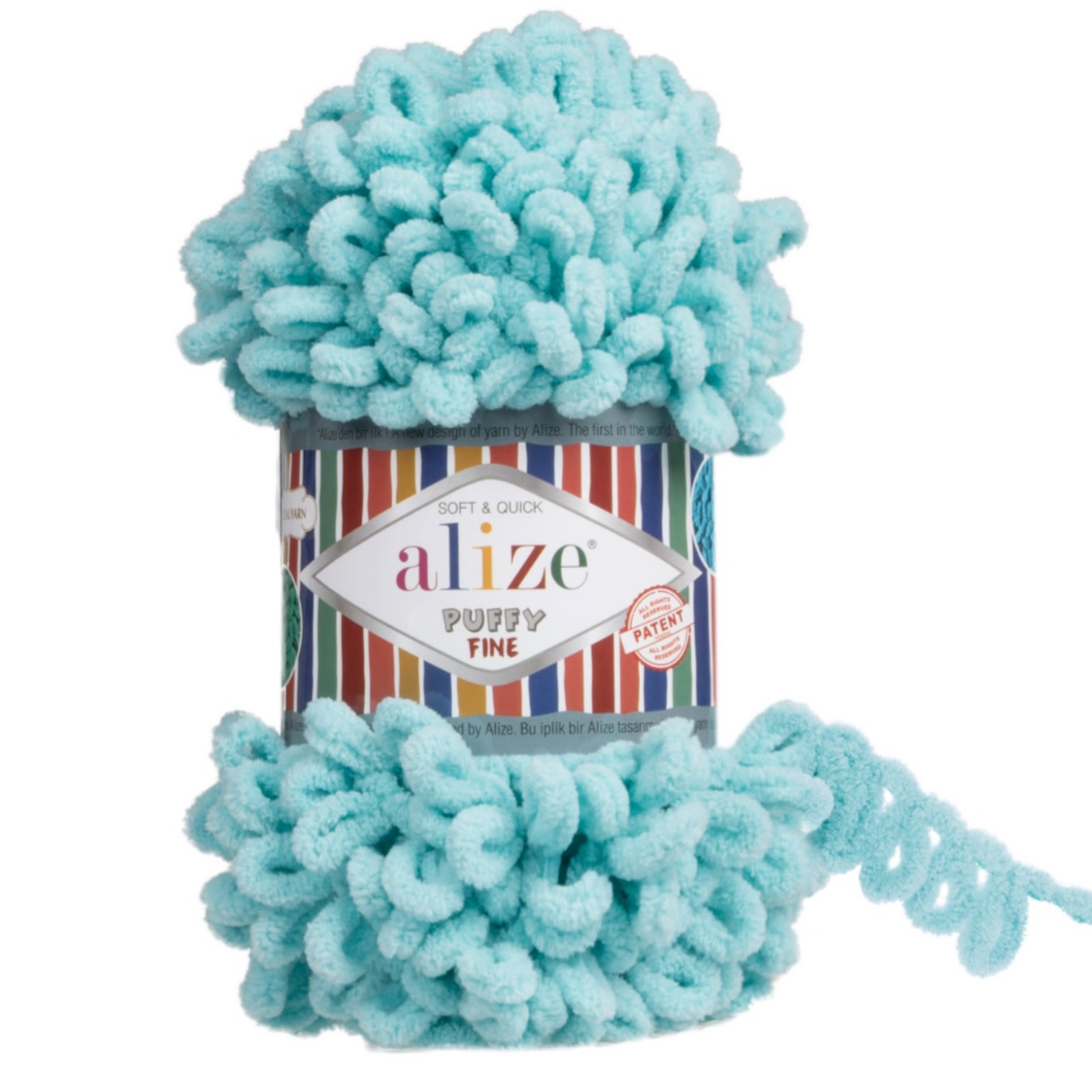Пряжа Puffy Fine 263 Бирюзовый Alize 