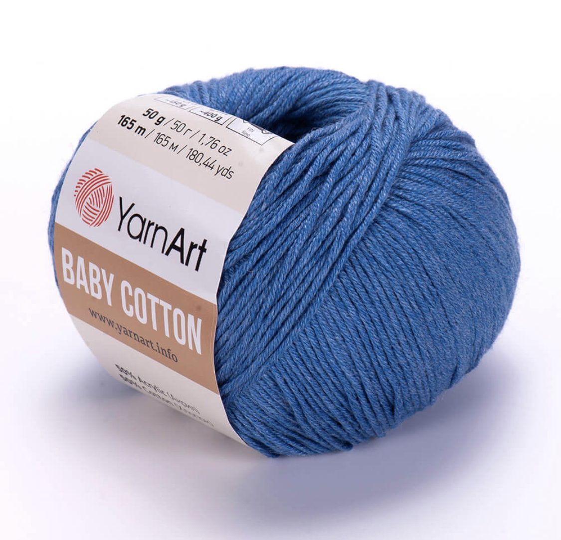 Пряжа Baby Cotton 447 Светлый джинс Yarnart 