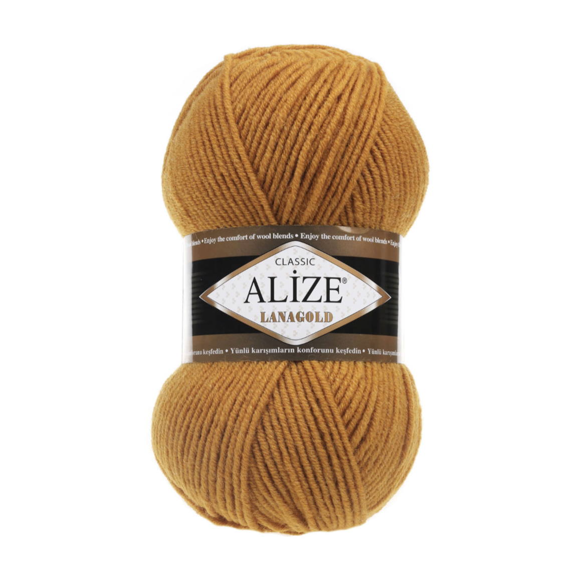 Пряжа LanaGold 645 Горчичный Alize 