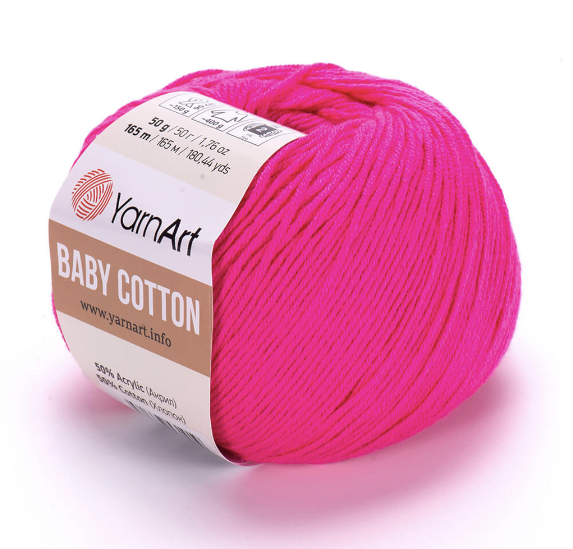 Пряжа Baby Cotton 422 Ярко-молиновый Yarnart 
