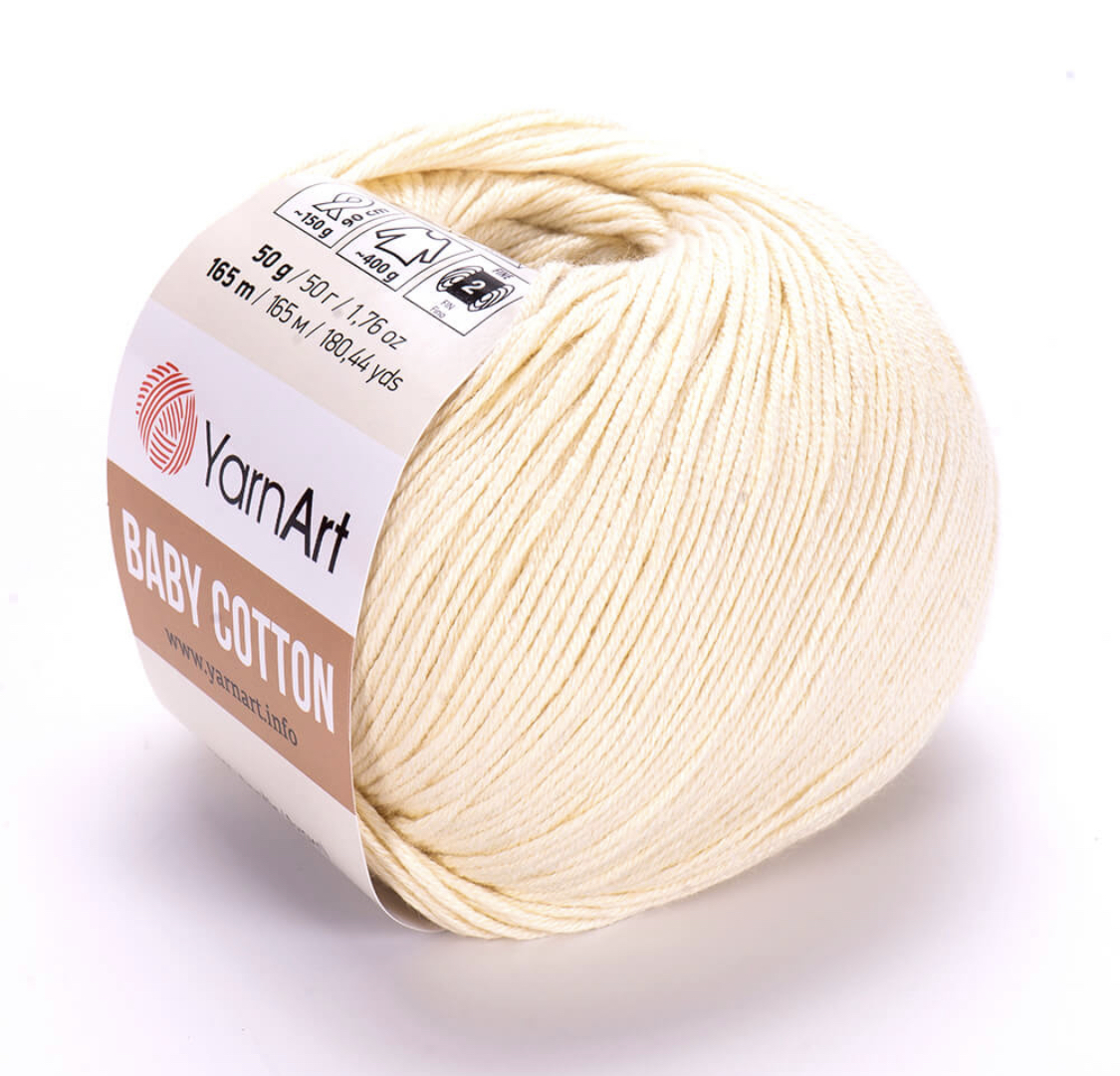 Пряжа Baby Cotton 402 Молочный Yarnart 