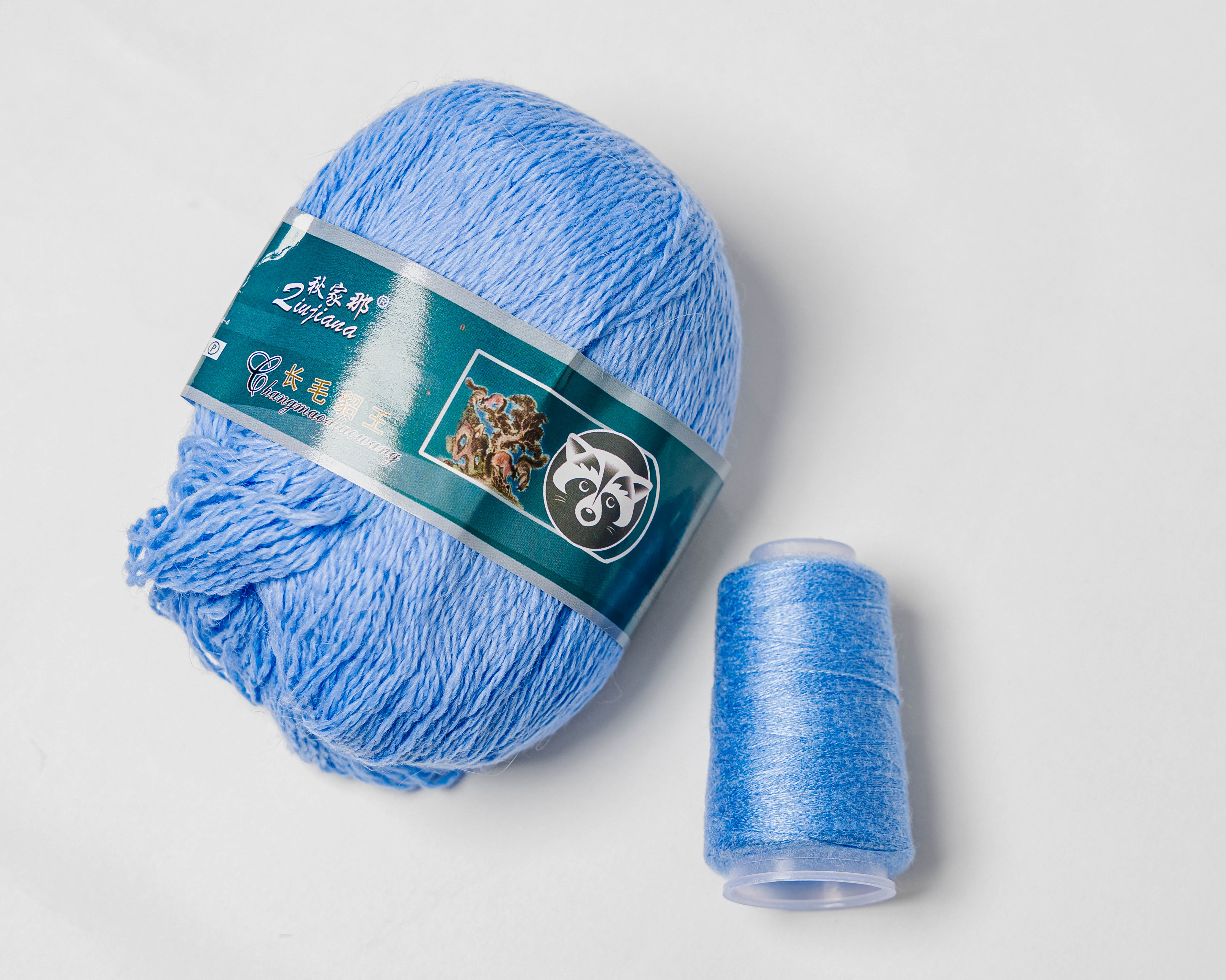 Пряжа Пух норки 825 Голубой ПУХ НОРКИ 