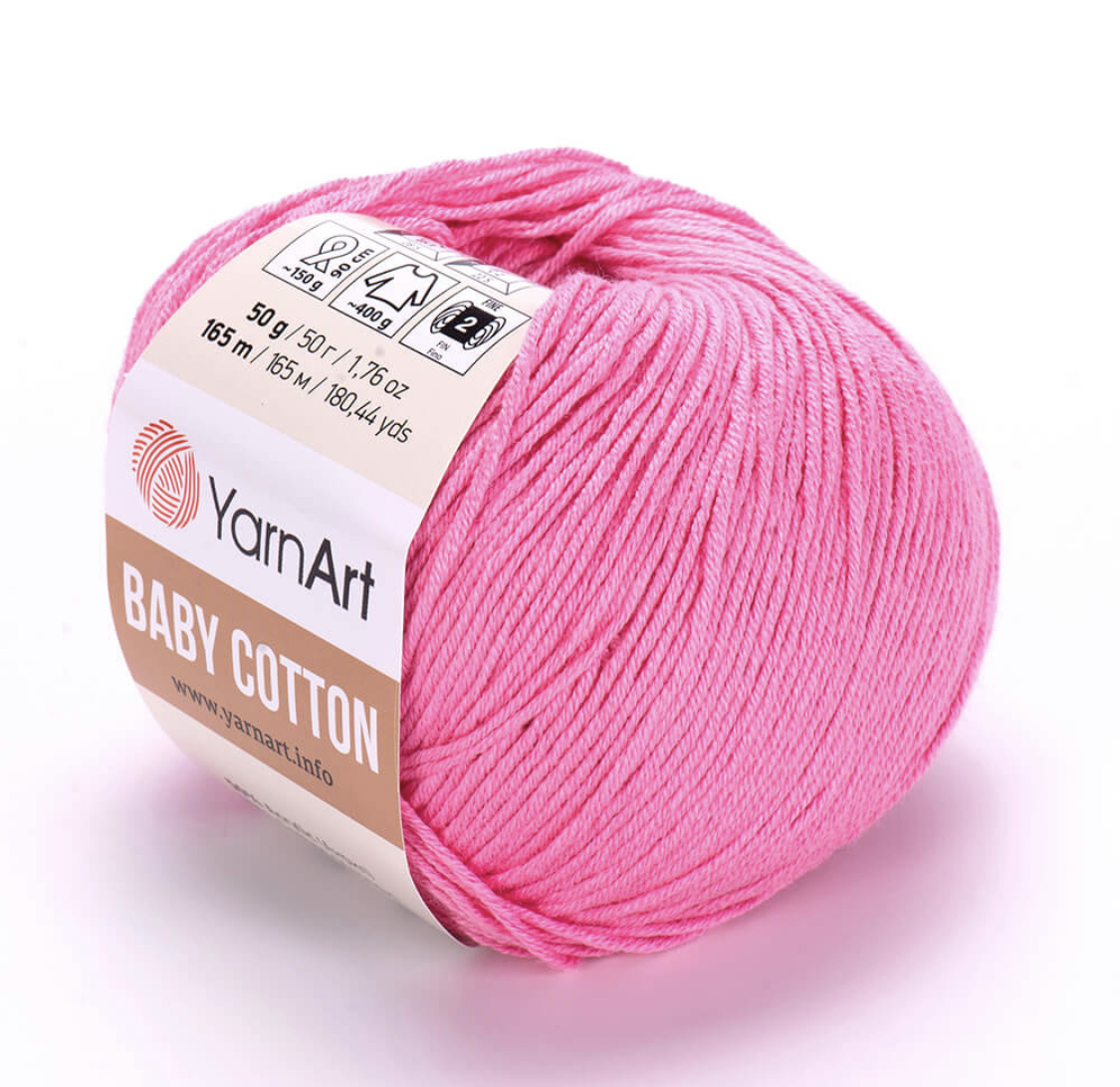 Пряжа Baby Cotton 414 розовый Yarnart 