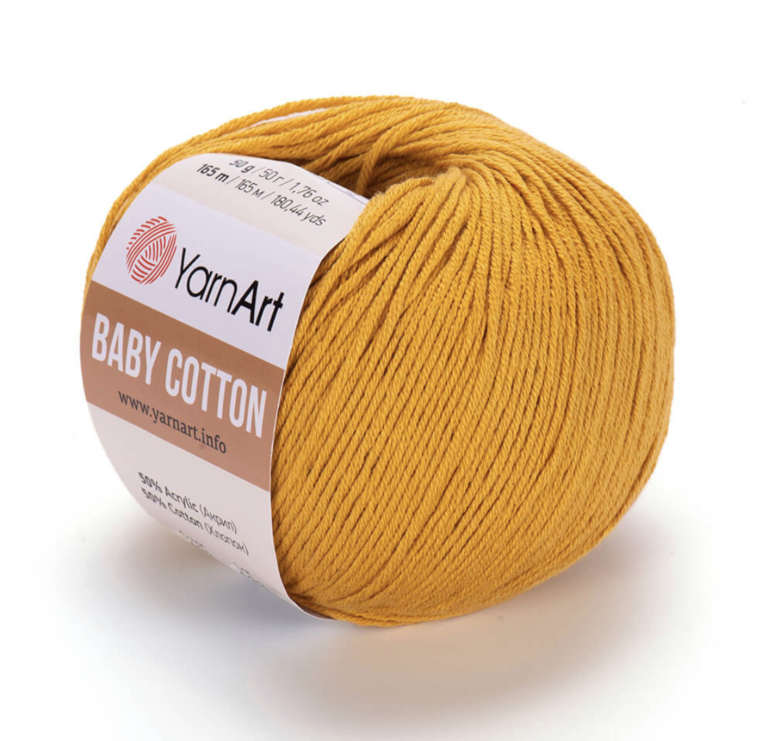 Пряжа Baby Cotton 433 Золотая-горчица Yarnart 