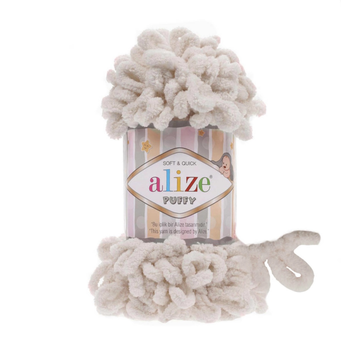 Пряжа Puffy 599 Слоновая кость Alize 