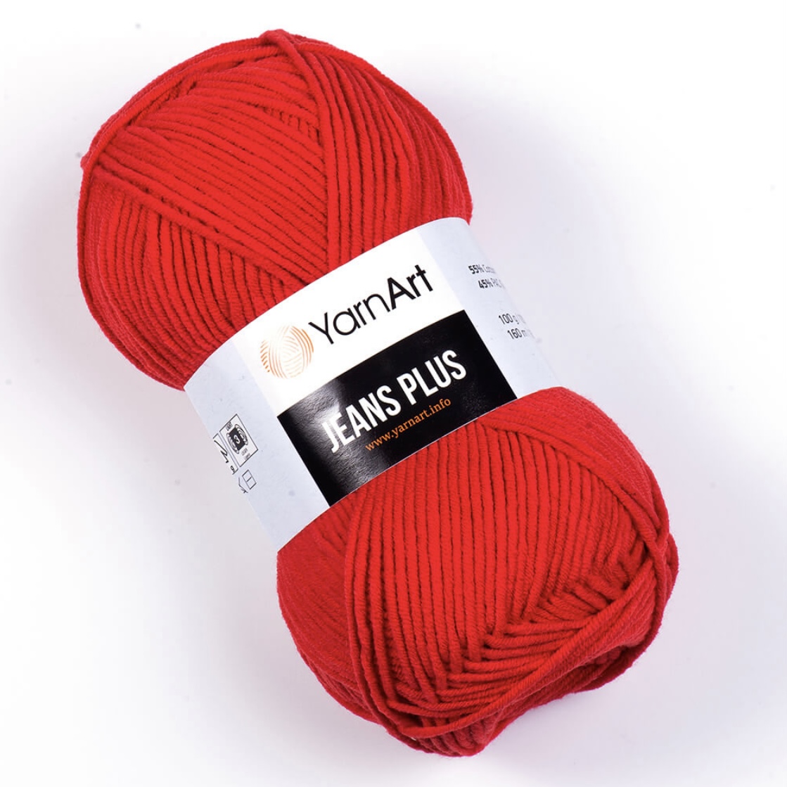 Пряжа Jeans Plus 90 Алый Yarnart 