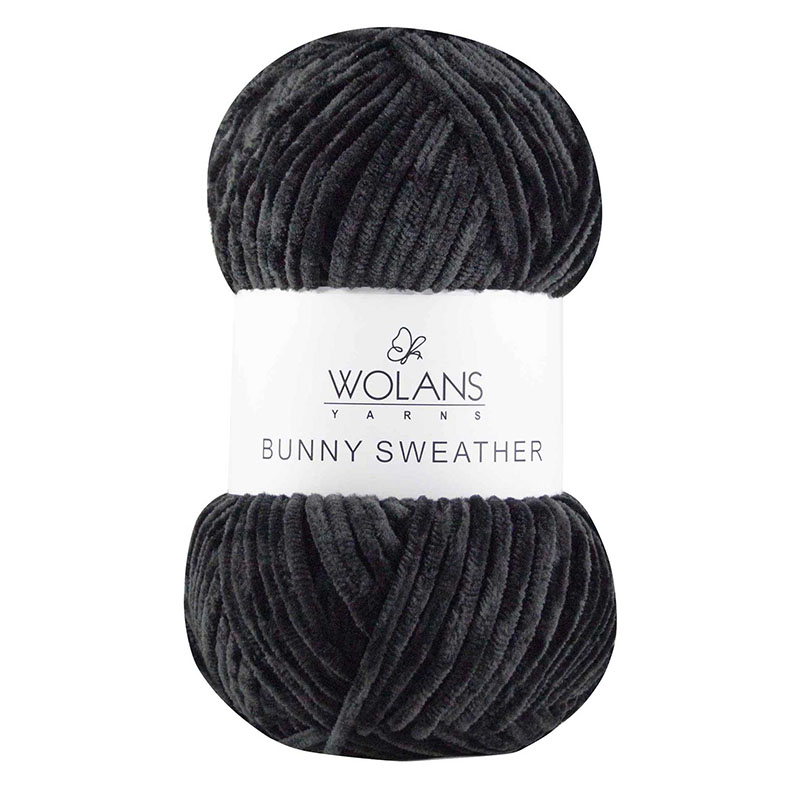 Пряжа Bunny Sweather 30010 Черный Wolans 