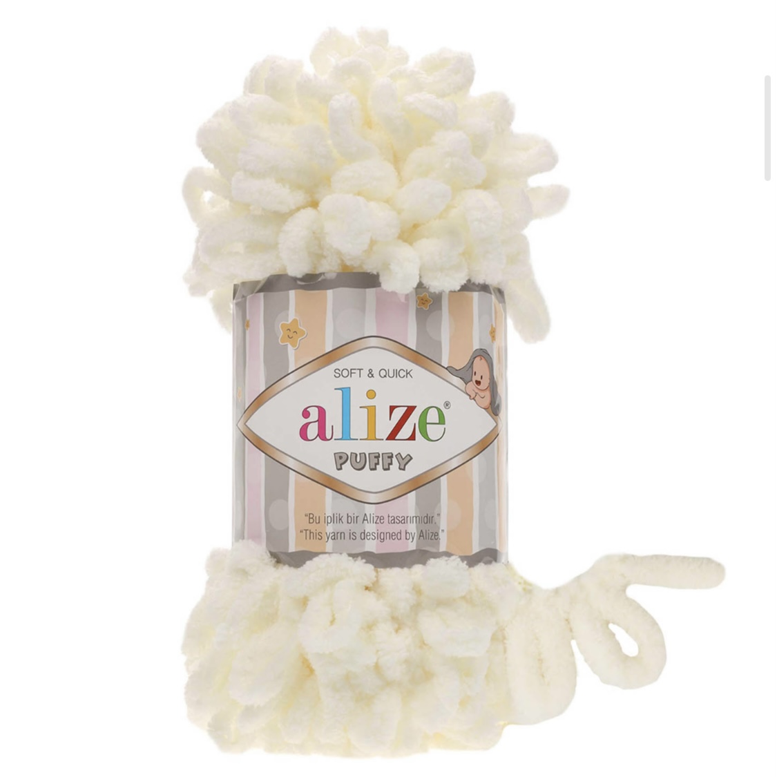 Пряжа Puffy 62 Св. Кремовый Alize 