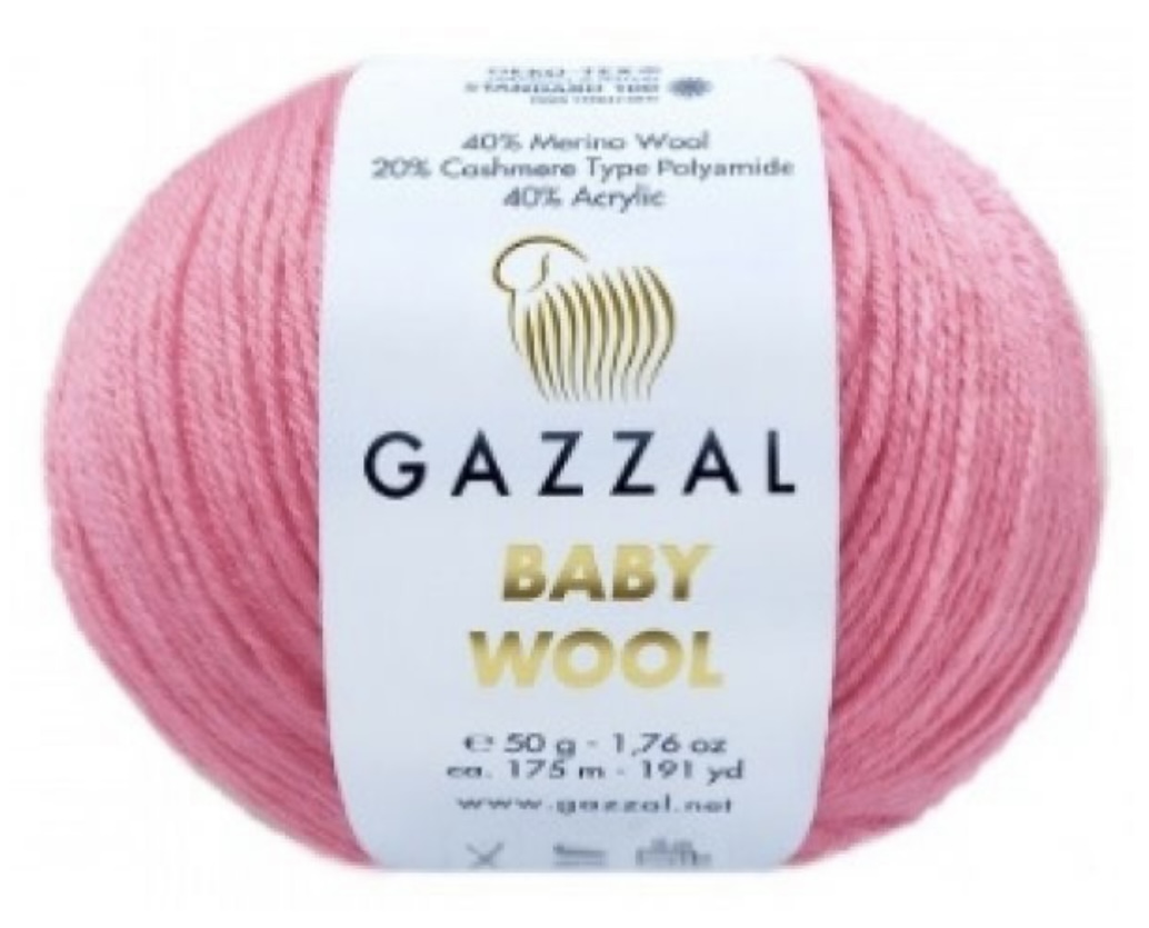 Пряжа Baby Wool 828 Земляника Gazzal 
