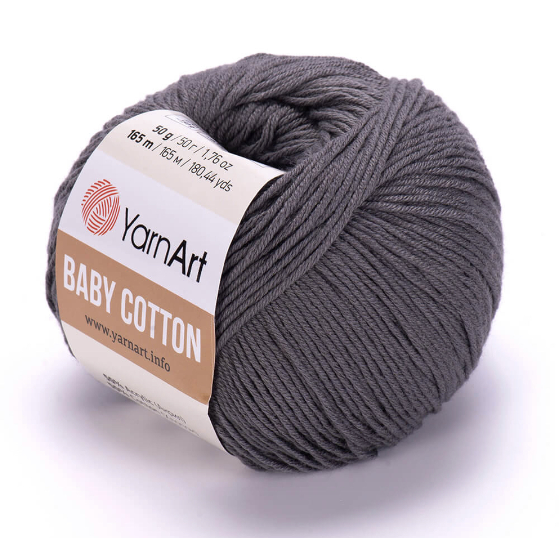 Пряжа Baby Cotton 454 Графит Yarnart 