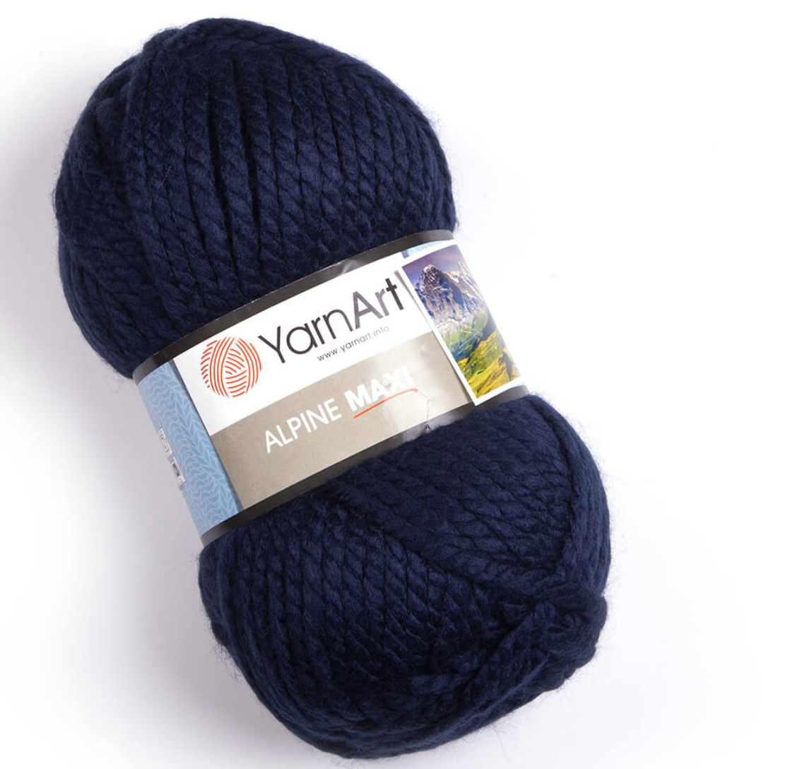 Пряжа Alpine Maxi 674 Темно-синий Yarnart 