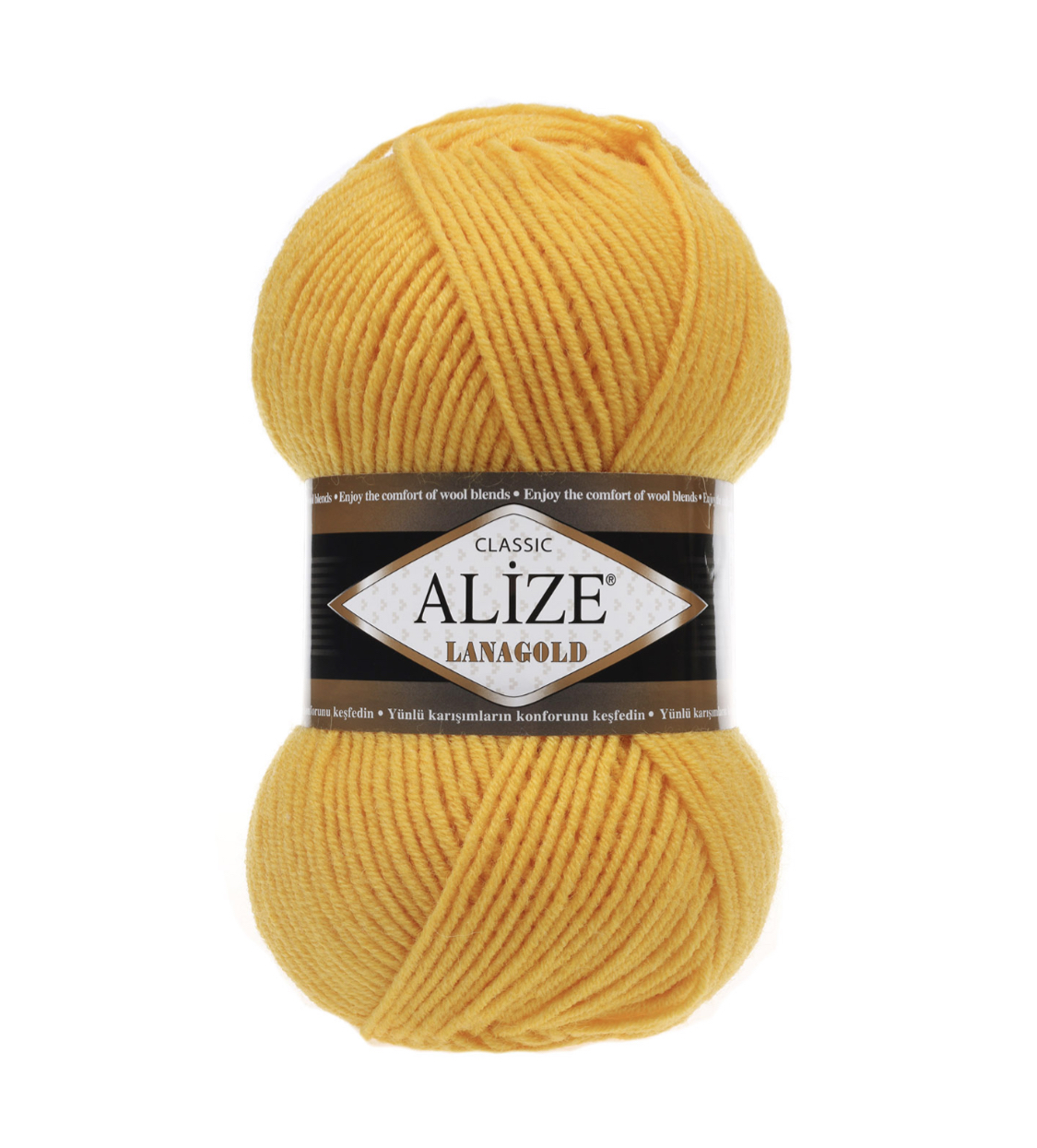 Пряжа LanaGold 216 Желтый Alize 