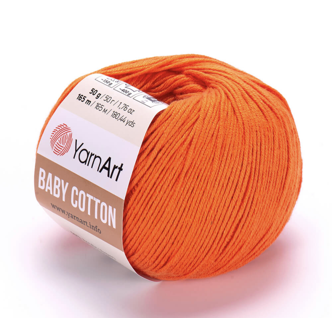 Пряжа Baby Cotton 421 Тыква Yarnart 