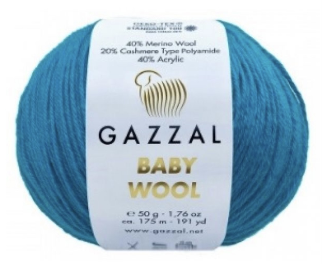 Пряжа Baby Wool 822 Синий Gazzal 