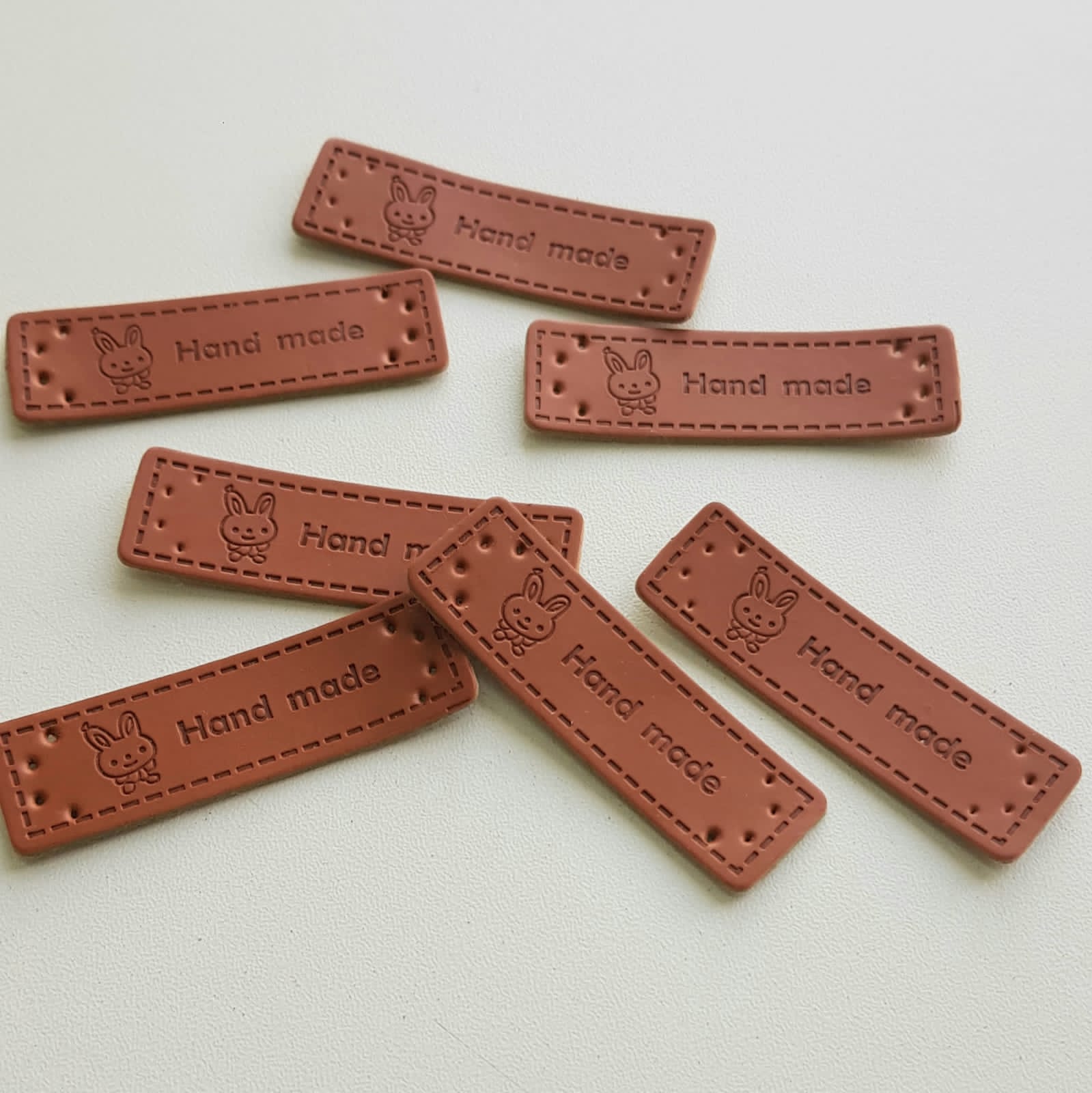 Бирка Hand Made Зайка коричневый