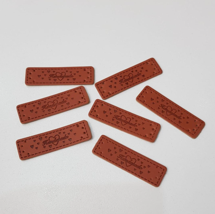 Бирка Hand Made Сердце коричневый
