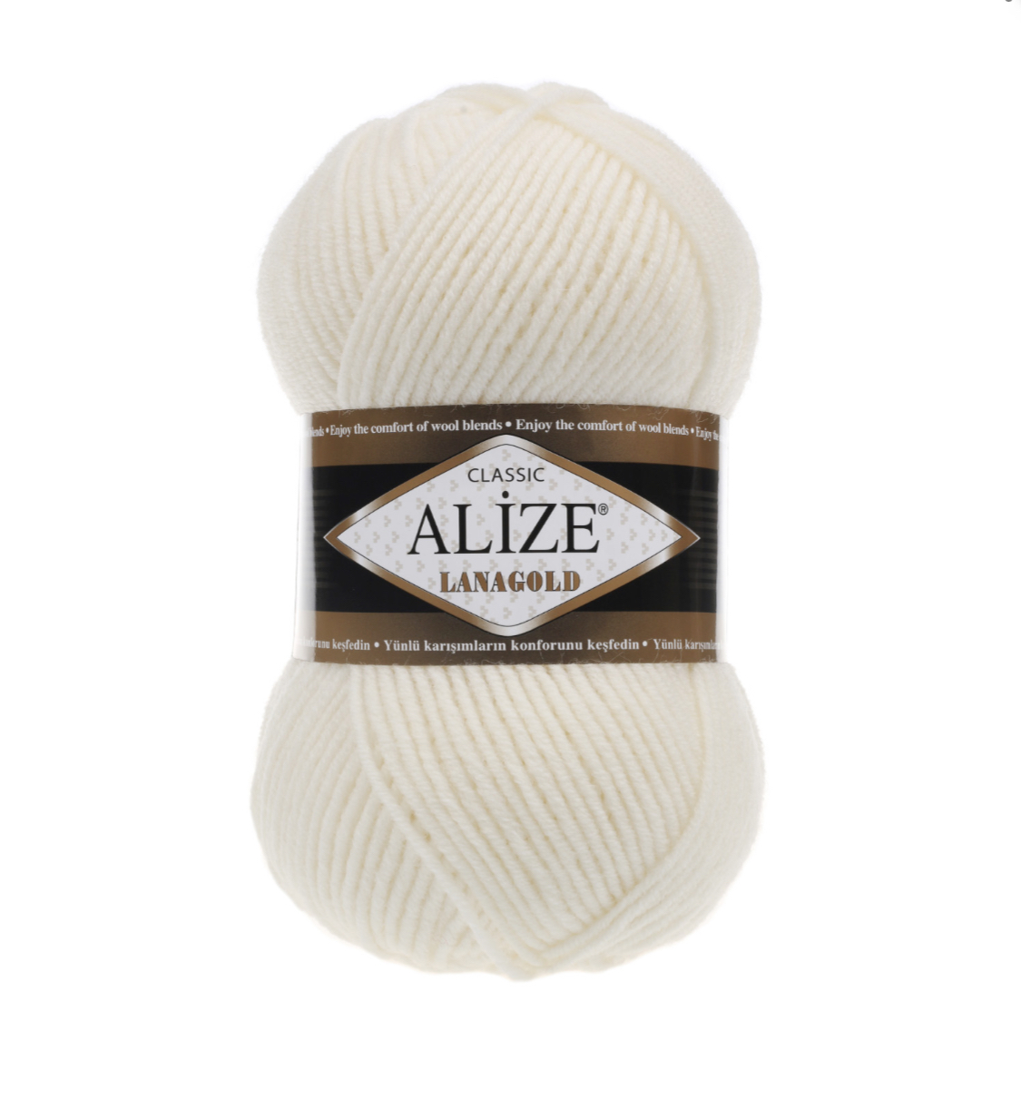 Пряжа LanaGold 62 Молочный Alize 