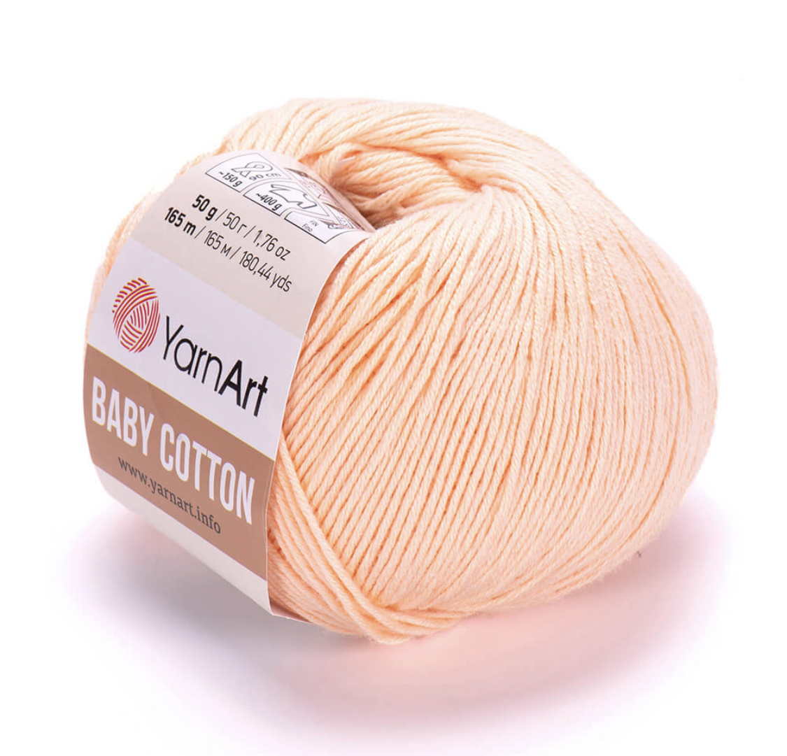 Пряжа Baby Cotton 411 Светлый-персик Yarnart 