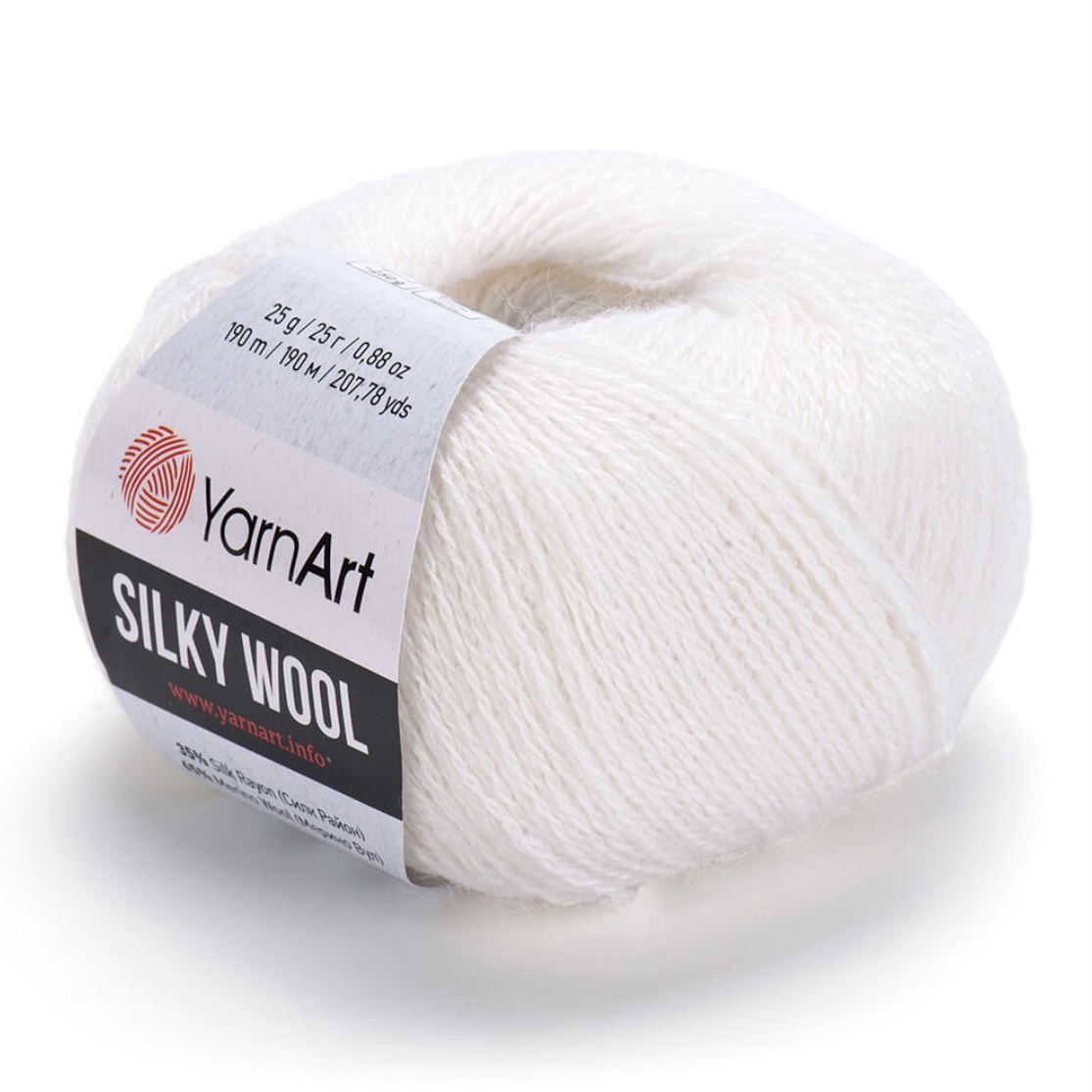 Пряжа Silky wool 347 Белый Yarnart 