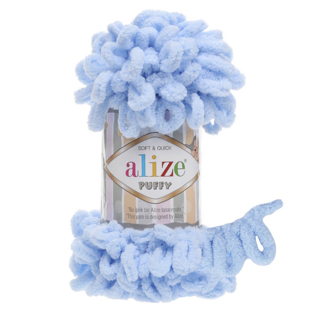 Пряжа Puffy 183 Св. голубой Alize 